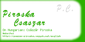 piroska csaszar business card