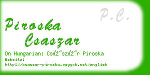 piroska csaszar business card